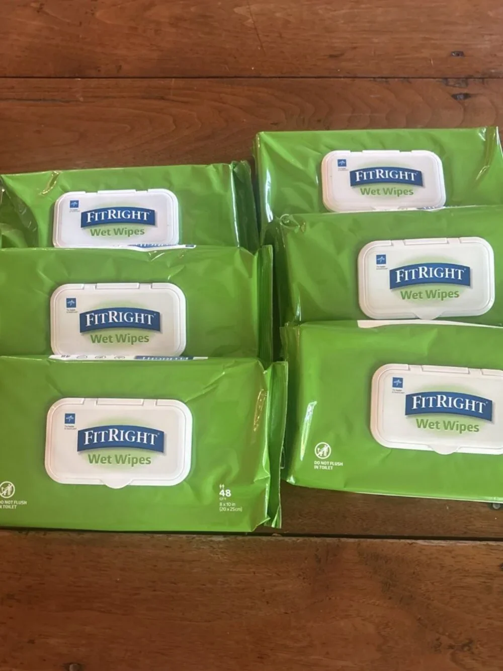 6 Packs FitRight Personal Cleansing Cloth Fragrance Free 48 Wipes Ea Exp 10/2027